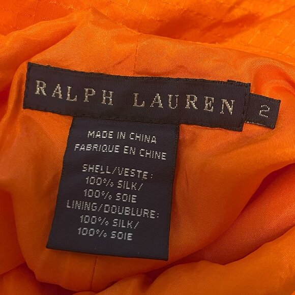 Ralph Lauren Black Label Orange 100% Silk Slip Dress - Picture 5 of 7